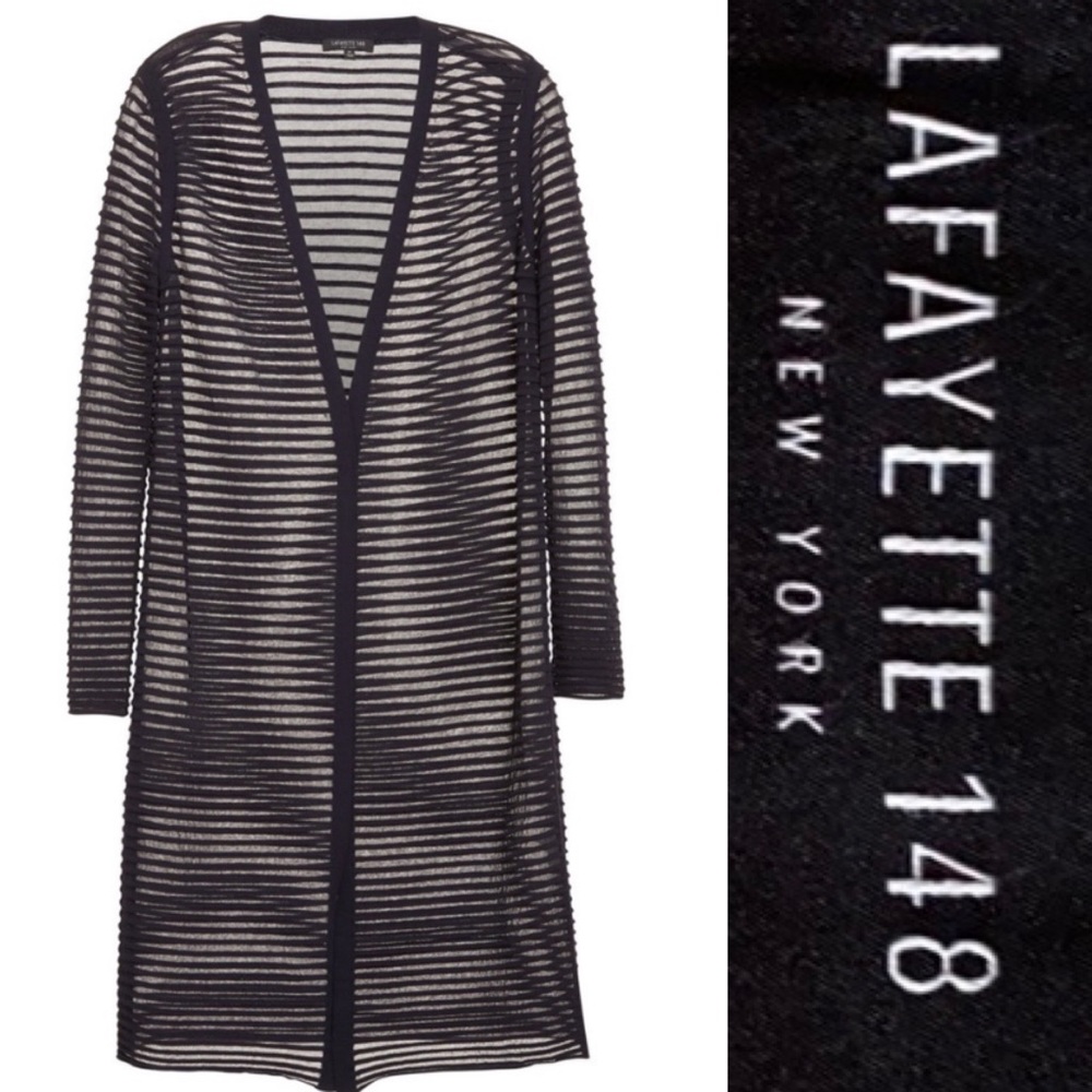 Lafayette mesh stripped cardigan